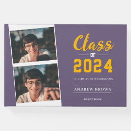 Fotoklass för Pastel Lila och Guld Guest Bok