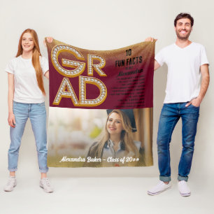 Fotoklass för Roligt av fenor i studenten Grad Gli Fleecefilt