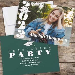 Fotoklass för studenten-Grönt 2023 Inbjudningar