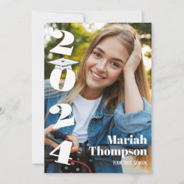 Fotoklass för studenten Red Typography av 2023 Inbjudningar