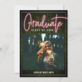 Fotoklass Neon Student i Studenten Inbjudningar