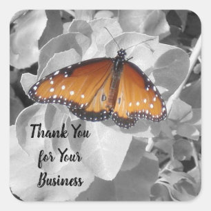Fotoklient för Tack Customer Monarch Butterfly Pho Fyrkantigt Klistermärke