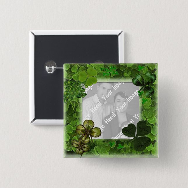 Fotoknapp på St. Patrick's Day Knapp (Framsida & baksida)