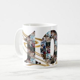 Fotokollage 10-årsgåvor per år kaffemugg