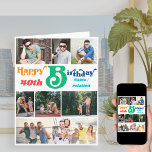 Fotokollage 10 Bild Namn och alla åldrar Kort<br><div class="desc">Personligens stora födelsedagskort som innehåller upp till 10 olika foton och du kan även inkludera ett anpassningsbar inuti Fotomallen är redo för dig att lägga till bilder som lämnas till höger i rader uppifrån och upp till grund, som visas i vågräts landskap, lodräta porträtt och kvadratiska format. Slutligen kan du...</div>