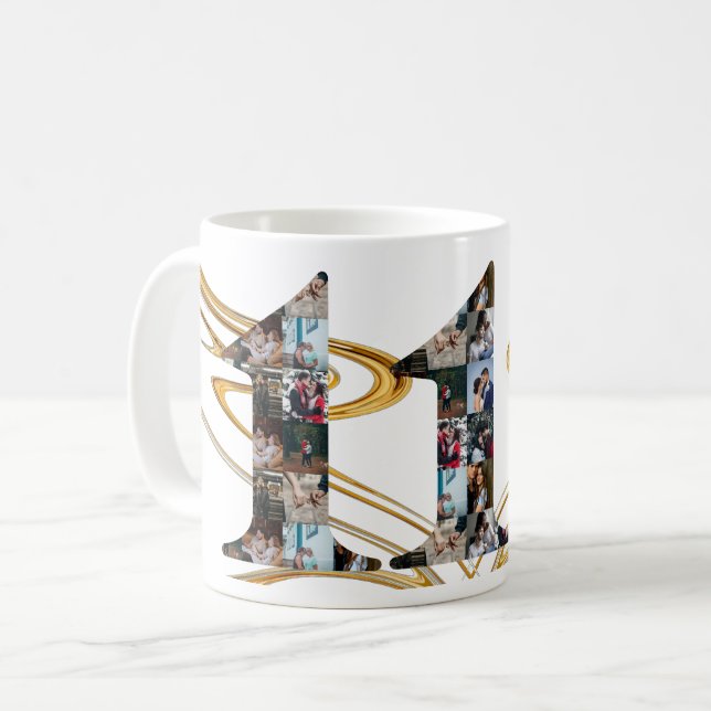 Fotokollage 11-årsgåvor per år kaffemugg (Framsida vänster)