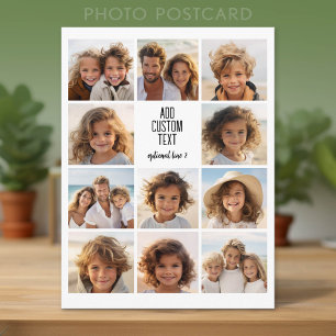 Fotokollage - 11 bilder med en textruta 2 rader vykort