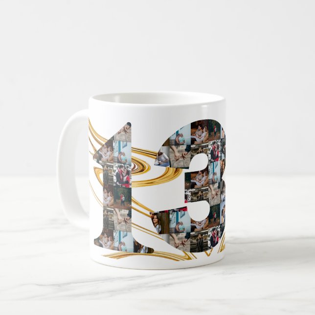 Fotokollage 13-årsgåvor per år kaffemugg (Framsida vänster)
