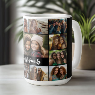 Fotokollage - 13 Bilder textblock svart vitt Kaffemugg