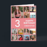 Fotokollage 13 Foton Rosa & vit Kort<br><div class="desc">3rd Grattis på födelsedagen Photo Collage 13 Photos Rosa and White Birthday Card för alla åldrar. Den 13:e 15:e 16:e 18:e 20:e 30:e 40:e 60:e 70:e 80:e 90:e 100:e, alla åldrar. Om du vill göra ytterligare anpassningar klickar du på knappen "Anpassa" och användor verktyg som är utformat för att ändra...</div>