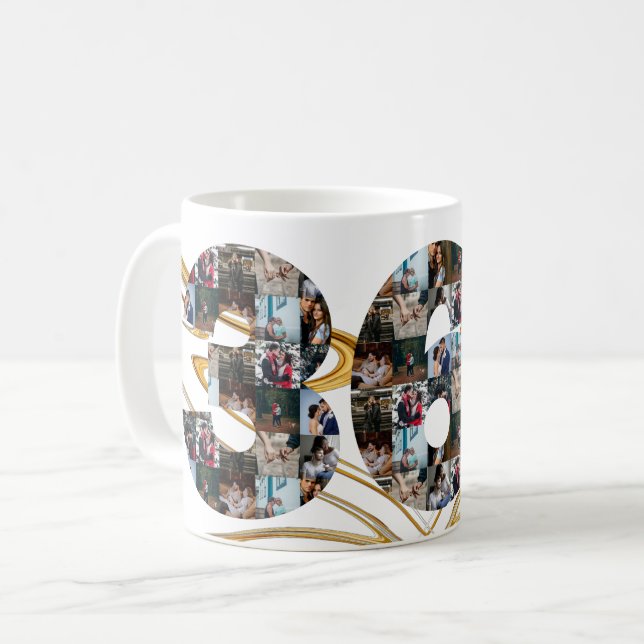 Fotokollage 36-årsgåvor per år kaffemugg (Framsida vänster)