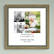 Fotokollage 3 fotot - enkelt begravningsminne