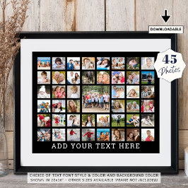 Fotokollage 45 bilder Personligt anpassad färg Poster