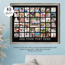 Fotokollage 45 bilder Personligt Svart Fototryck