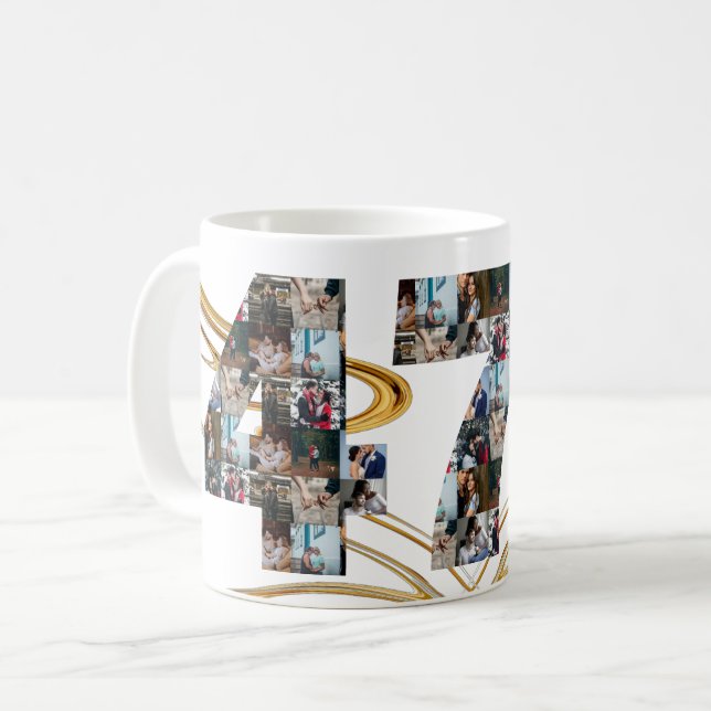 Fotokollage 47-årsgåvor per år kaffemugg (Framsida vänster)