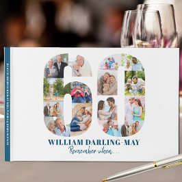 Fotokollage 60:e födelsedagen Kom ihåg när ... Blå Gästböcker