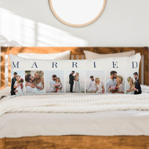Fotokollage 7 Bild Benvitare och blå MARRIED Kroppskudde