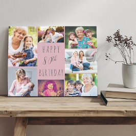 Fotokollage 7 Bild Rosa Grått 80:e födelsedagen