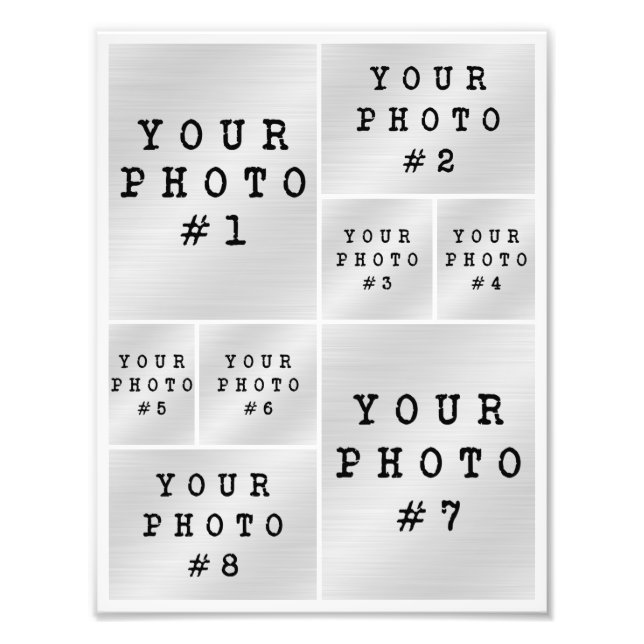Fotokollage 8 Bildrutnätlayout Fotopapper Fototryck (Framsidan)