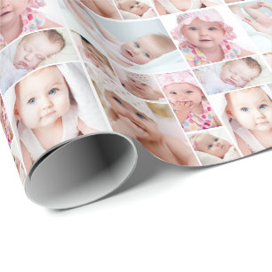 Fotokollage 9 Bilder, unikt rutnätslayout Presentpapper