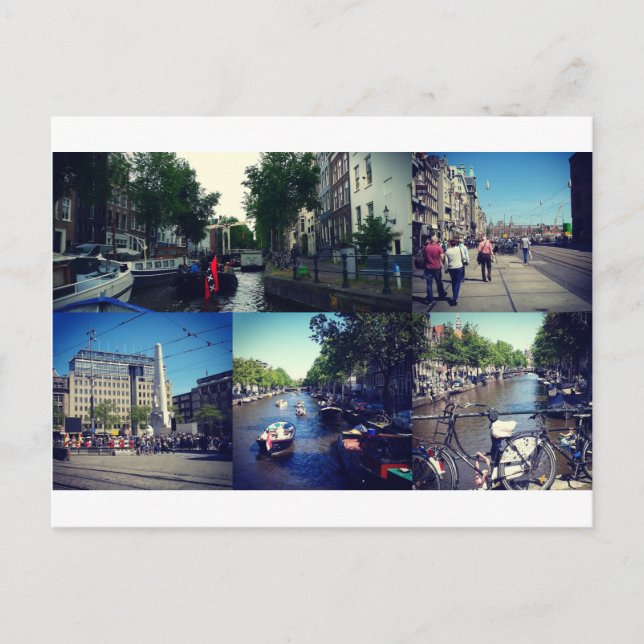 Fotokollage Amsterdam 1 Vykort (Framsida)