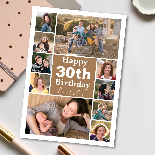 Fotokollage av alla ålders-Anpassningsbar-födelsed Hälsningskort (Personalize the collage birthday greeting card to create a special keepsake for your loved one!)