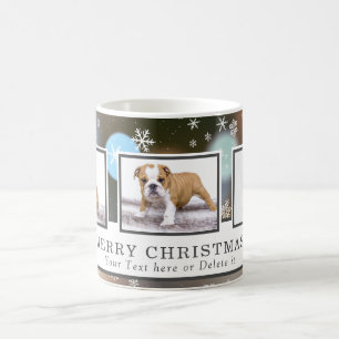 Fotokollage av fixativ Hund Snowflake Kaffemugg