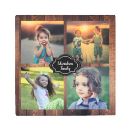 Fotokollage av rustiskt trä, monogram namn