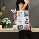 Fotokollage best morma nånsin mormor vita tygkasse<br><div class="desc">En gåva till din mormor som firar sitt liv med en kollage på 8 foton. Svart text: Bästa mormor någonsin. Använda foto av henne,  barn,  barnbarn,  make,  husdjur,  vänner,  drömresmål. Vit bakgrund. Perfekt som gåva från Mors dag eller för födelsedagar och jul.</div>