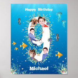Fotokollage Big Nth Birthday under Sea Poster