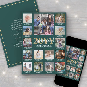 Fotokollage & bildtexter Vilken Grönt och Guld per Julkort