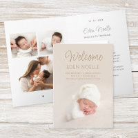 Fotokollage Birth-annons, mappat kort