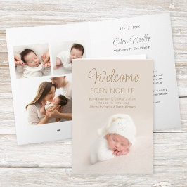 Fotokollage Birth-annons, mappat kort
