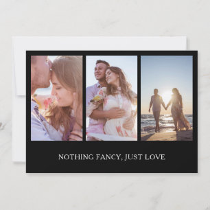 Fotokollage Black Modern Wedding Reception Inbjudningar