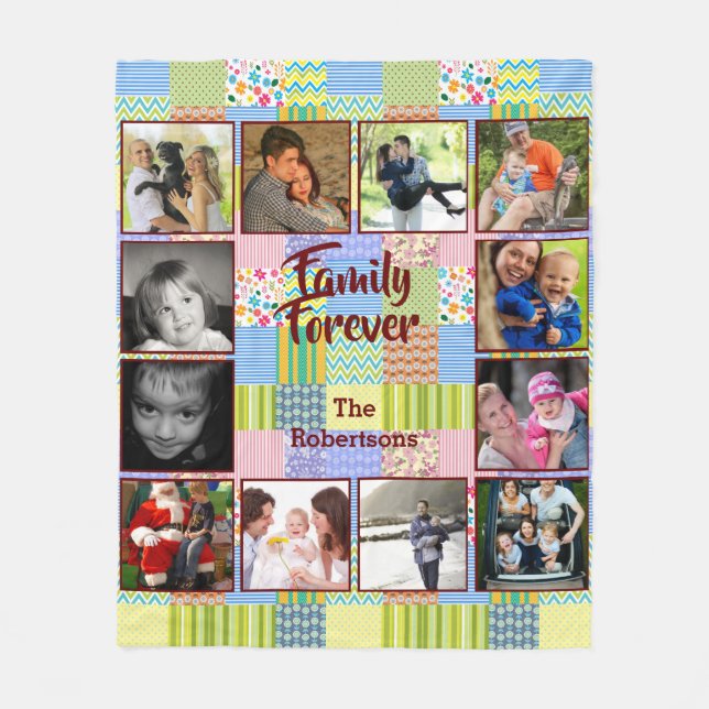 Fotokollage Blankett - Ljuslappverk Fleecefilt (Framsidan)