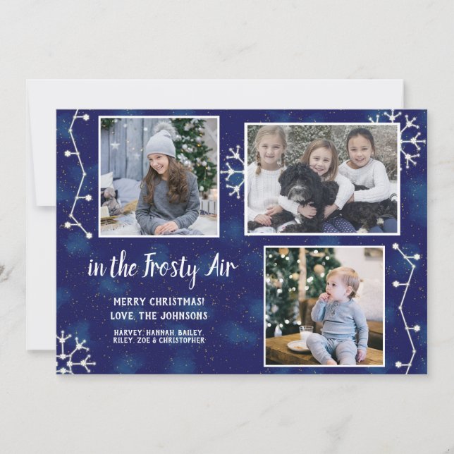 Fotokollage Blue - Julkonstellationsfamiljen Julkort (Framsida)