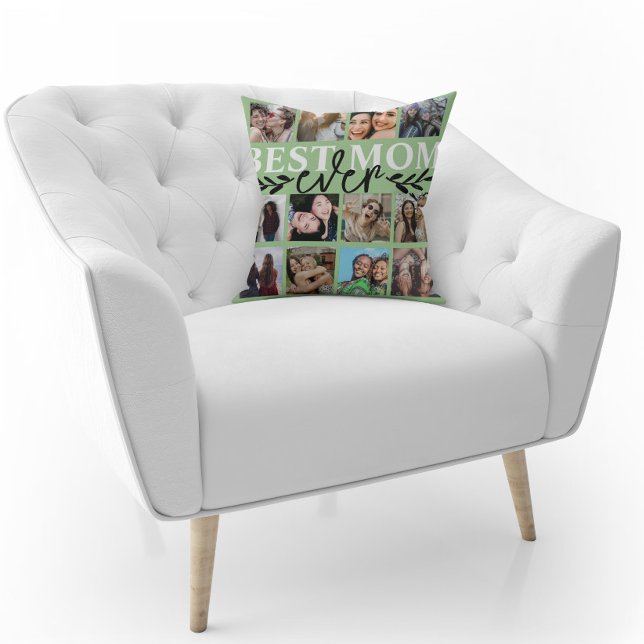 Fotokollage Calligraphy med bästa Mamma någonsin-G Kudde (Skapare uppladdad)