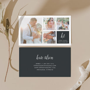 Fotokollage & Calligraphy Monogram Photograf Visitkort