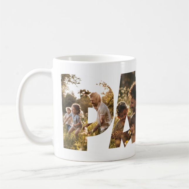 Fotokollage Cutout Brev PAPPA Kaffemugg (Vänster)