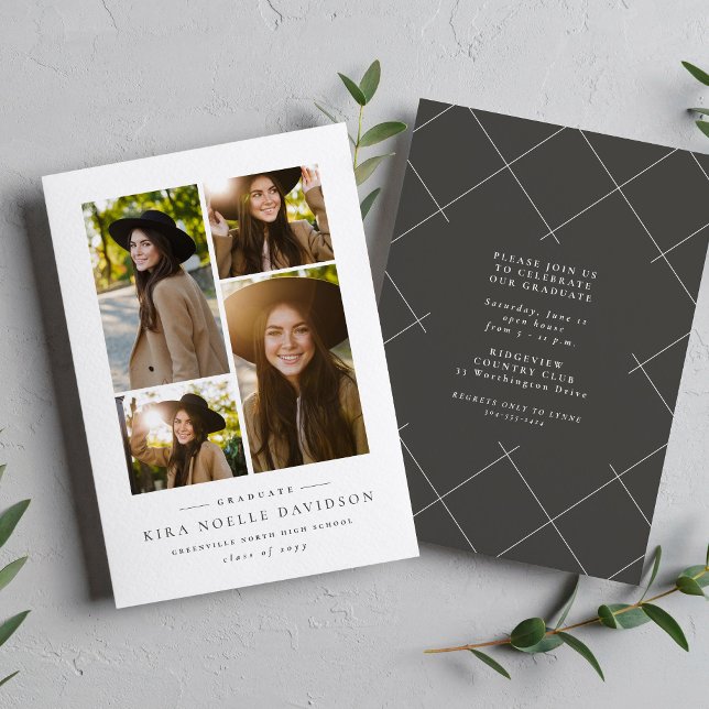 Fotokollage, enkel studentfest inbjudningar (Skapare uppladdad)