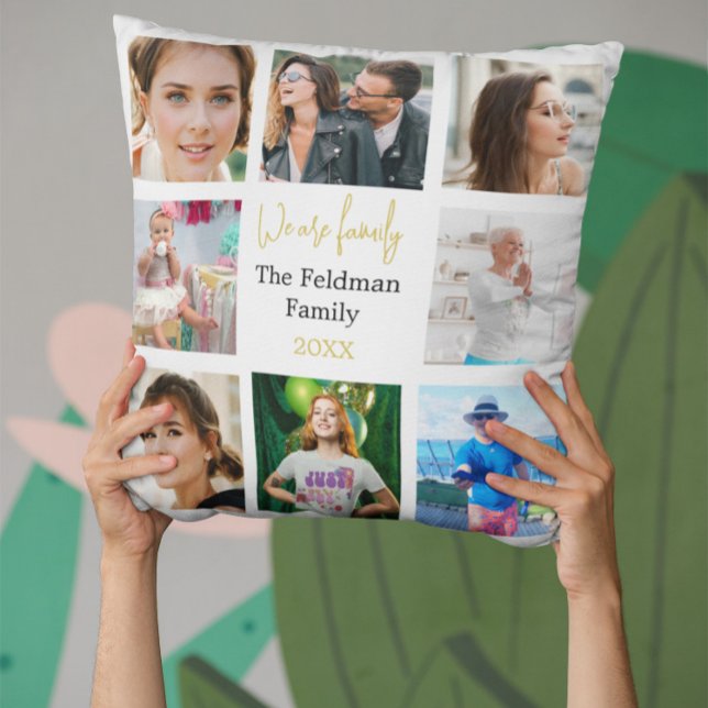 Fotokollage-familjen är enkelt att vi är kudde (Skapare uppladdad)