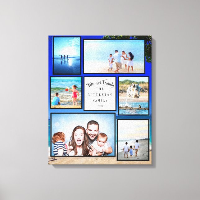 Fotokollage Family Beach Canvastryck (Framsida)