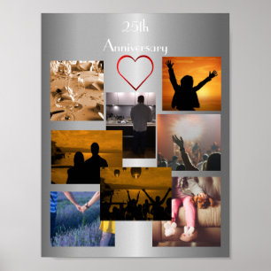 Fotokollage för 25-årsdagen poster