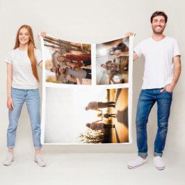 Fotokollage för 3 Anpassningsbar Fleecefilt