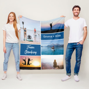 Fotokollage för annonsprogram för Anpassningsbar Fleecefilt