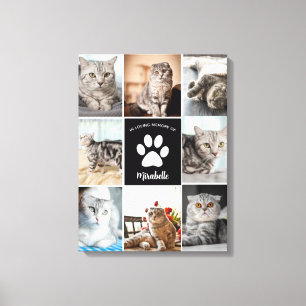 Fotokollage för Anpassningsbar av kattminnesfoto i Canvastryck