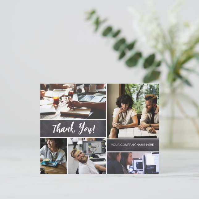 Fotokollage för anpassningsbar Company Personal Vykort (Stående Fram)