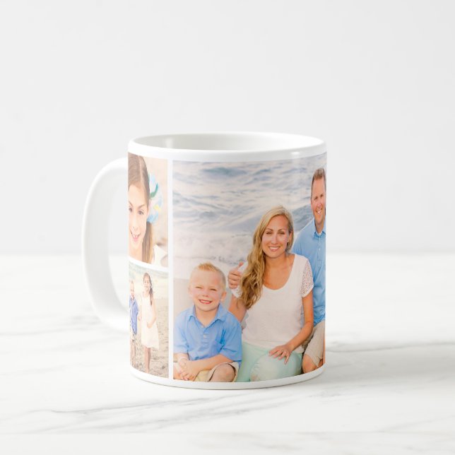 Fotokollage för anpassningsbar-familjen kaffemugg (Framsida vänster)