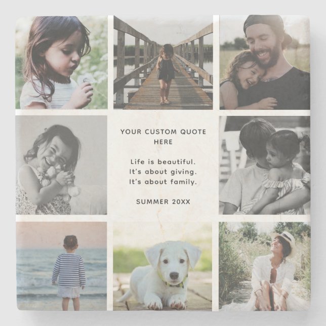 Fotokollage för anpassningsbar-familjen med person stenunderlägg (Framsidan)