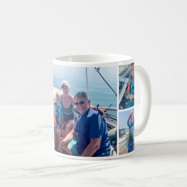 Fotokollage för anpassningsbar Family Memories Kaffemugg (Framsida höger)